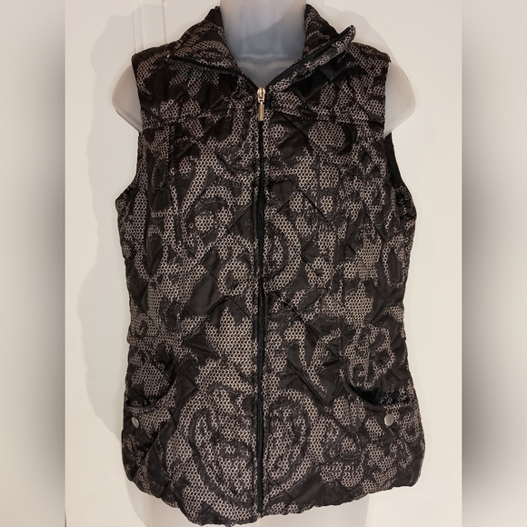 2/$30 INDIGO Black and Gray patterned Vest (#1,122) - Picture 1 of 7